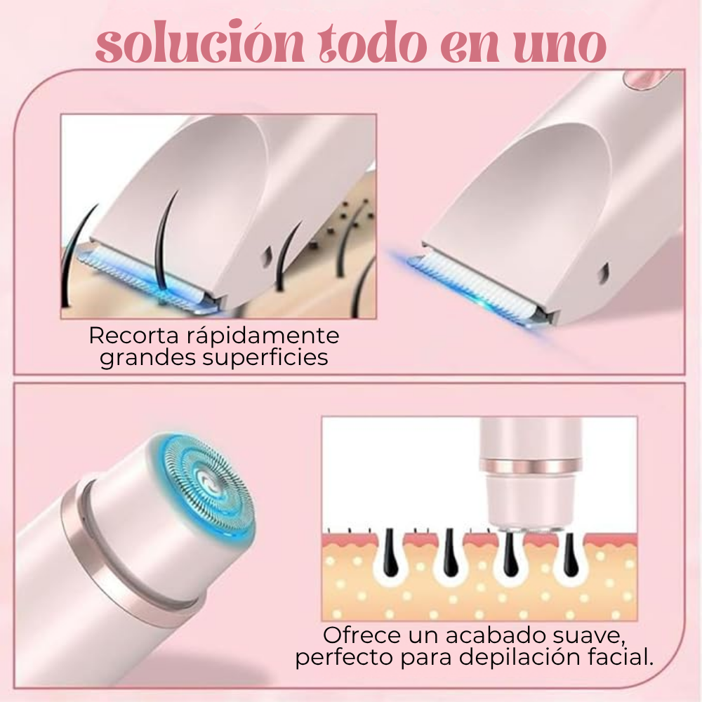 SilkyDuo|Rasuradora 2 en 1 para Cuerpo y Rostro