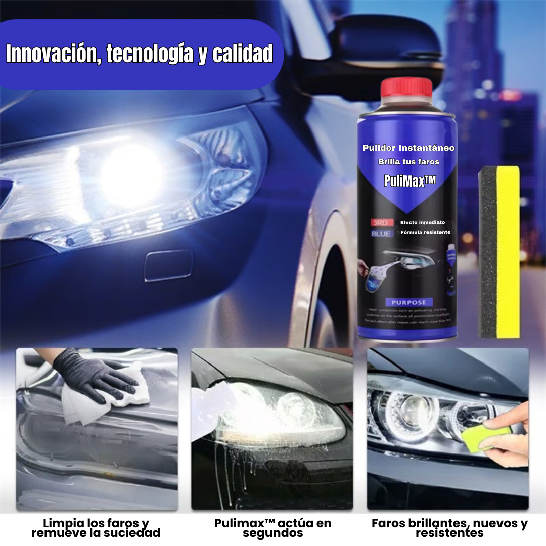 PuliMax | Spray Pulidor Instantáneo para Faros