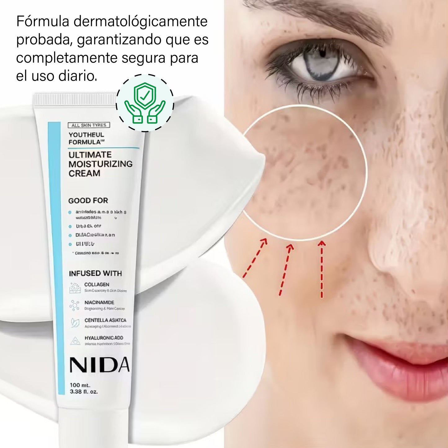 Nida: Crema hidratante con hialurónico y glicerina