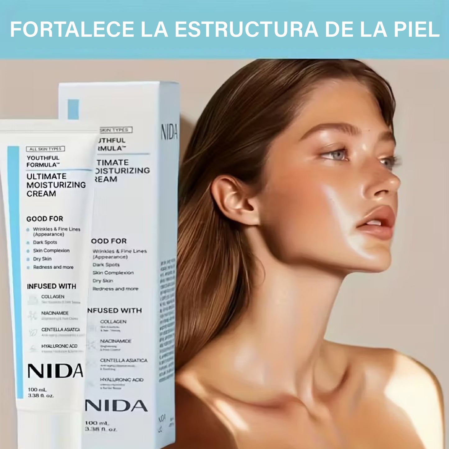 Nida: Crema hidratante con hialurónico y glicerina