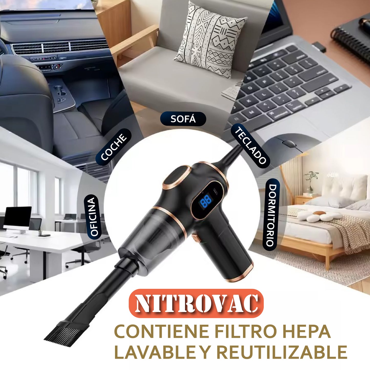NitroVac: Aspirador ultraligero de doble succión