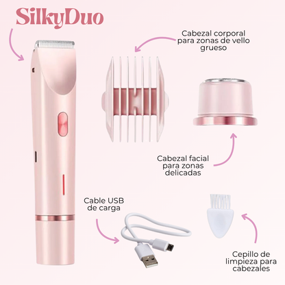 SilkyDuo|Rasuradora 2 en 1 para Cuerpo y Rostro